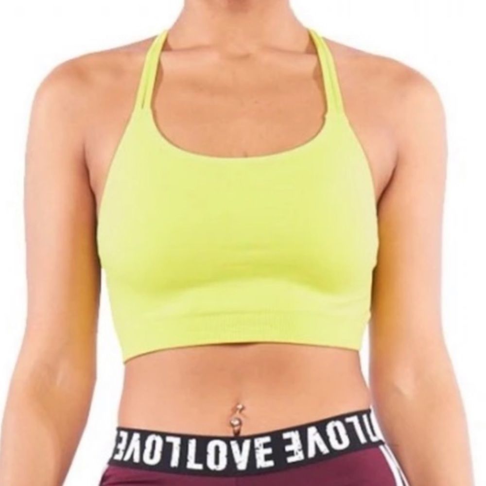 NWT Nikibiki Sport‎ Chartreuse Seamless Bra Sorbtek